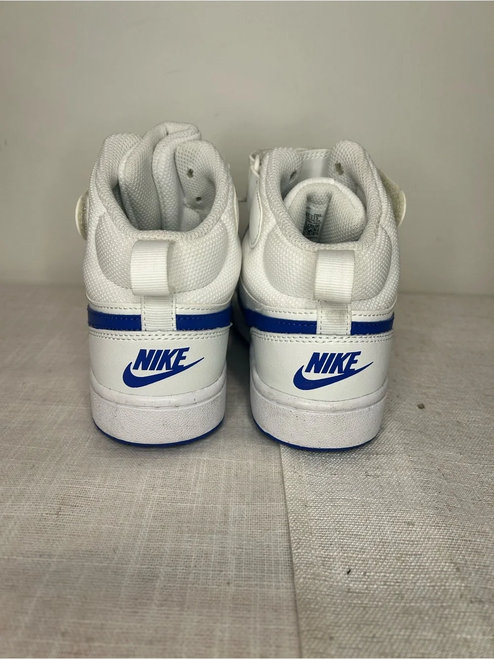 Nike court Burrough mid 2 White and Blue High-Top Sneakers with